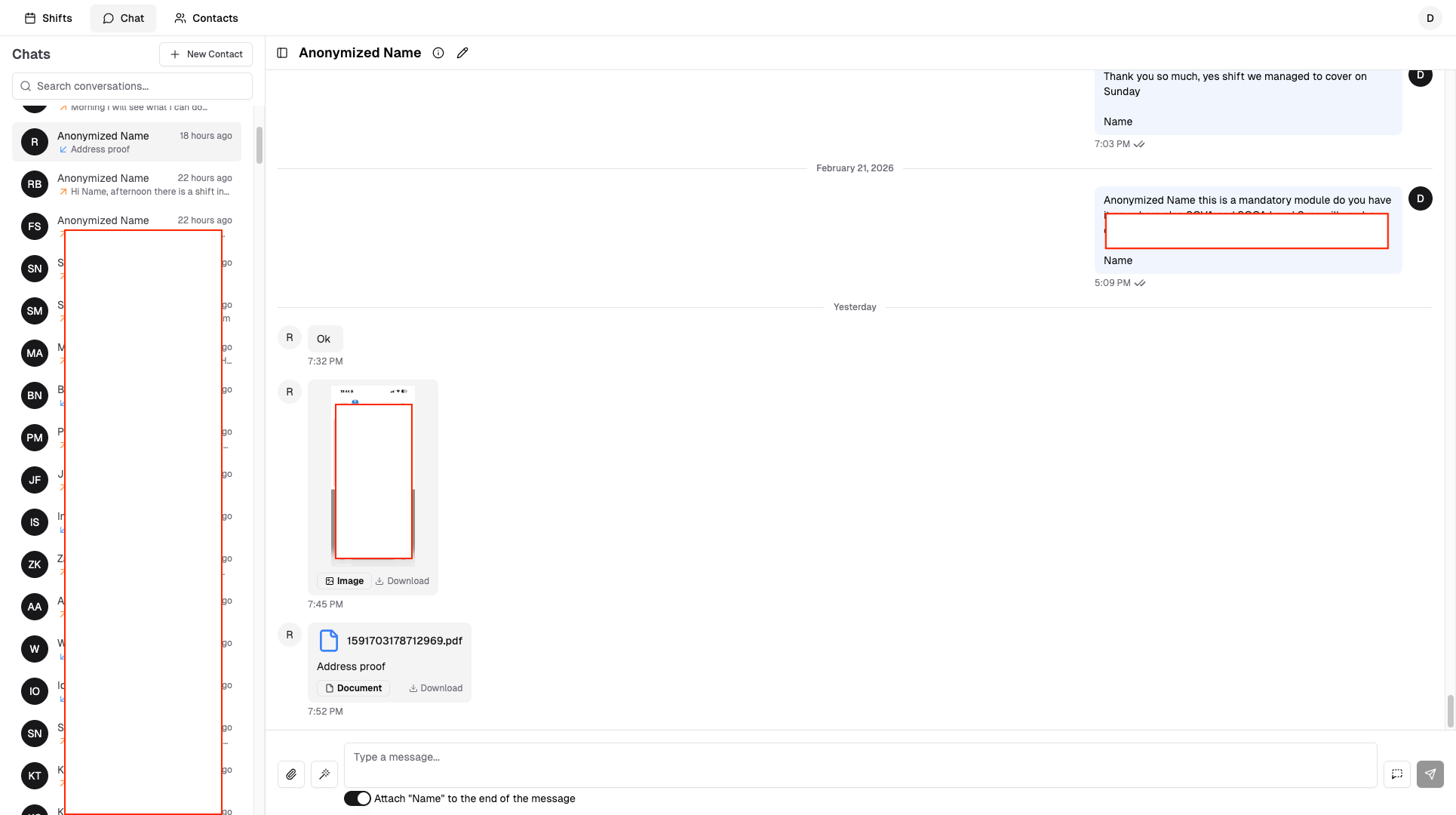 WhatsApp Chat Interface